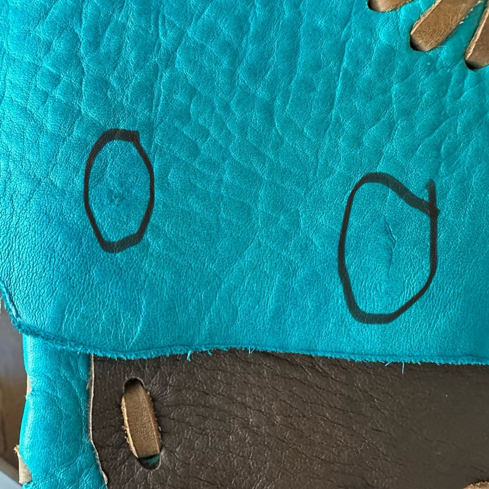 Jimmi WZ Leather Bag Purse Turquoise/Teal/Brown Crossbody BoHo Handmade - Picture 10 of 11
